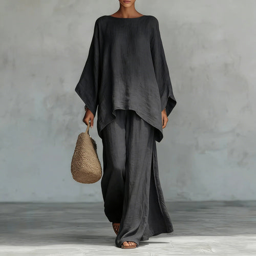 Ivory Draped Two-Piece Set